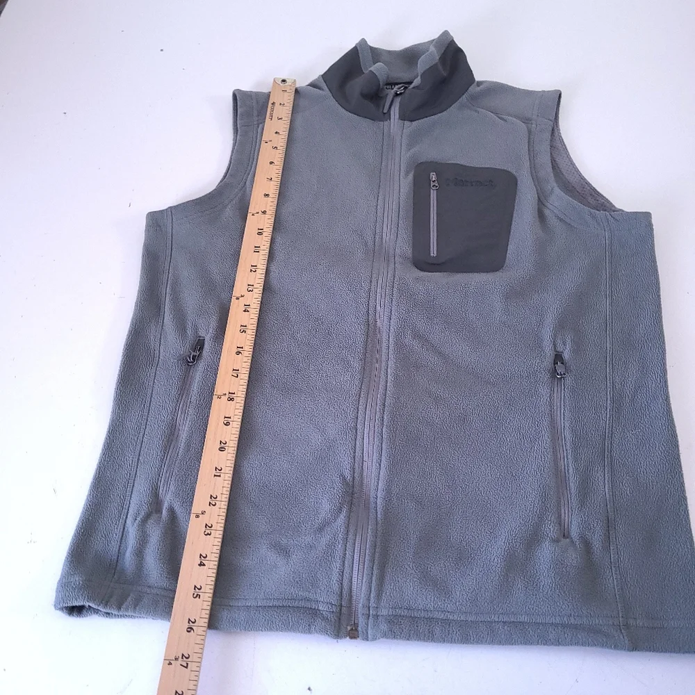 Marmot Gray Fleece Polartec Full Zip Vest M